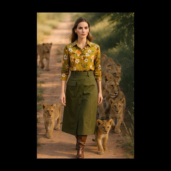 Allison Daley Tropical Floral Blouse – Size 10 – Jungle Print Button-Up Shirt - Picture 3 of 5